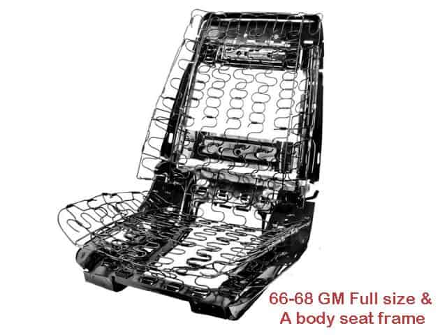 Bucket Seat Frames w/Spring: 66-68 GM Full Size & A body (ea)